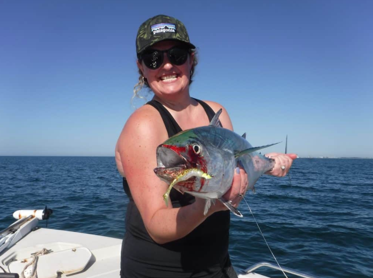 Capt Jim Klopfer On The 4" Sea Shad